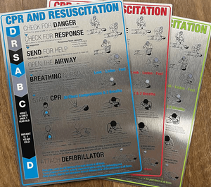 Brushed Aluminium CPR Signs